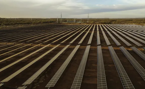 Alinta Energy Chichester Solar And Gas Hybrid Project Aerial View Of Solar Panels Fortescue Metals Western Australia