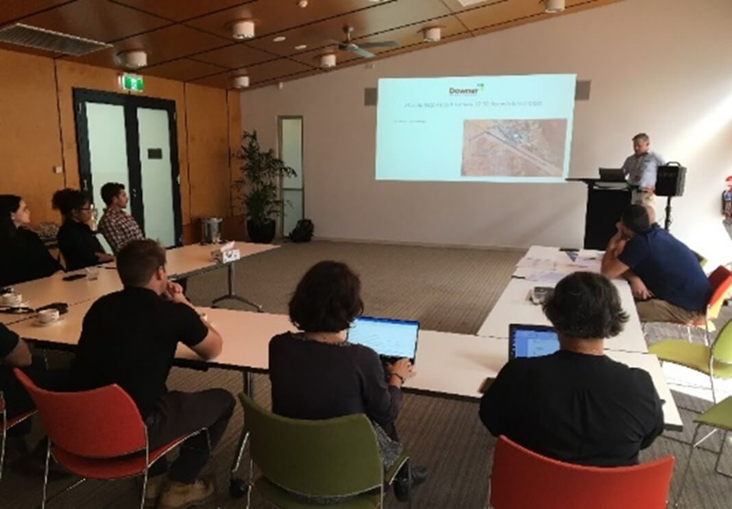 NTA Indigenous Business Association members meet in a room looking at a ppowerpoint presentation