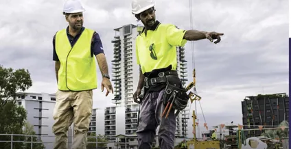  Territory Infrastruction Fund Website on NT Government - View of construction workers pointing at something