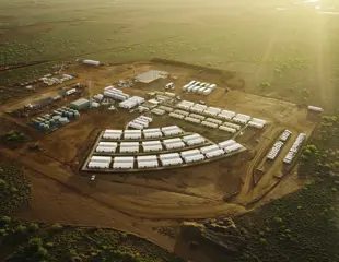BCI Minerals Mardie Salt Project Aerial View Of Accommodation At Sunset