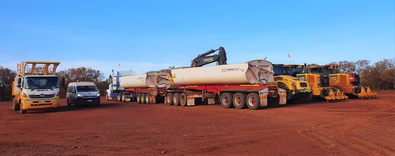 Heavy machinery on red dirt