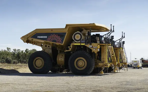 Pembroke Olive Downs Steelmaking Coal Project Large Orange Mining Truck
