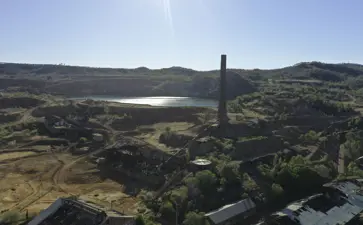 Heritage Minerals Mount Morgan Gold And Copper Tailings Reprocessing And Rehabilitation Aerial View Of Right Side With Old Chimney Stack And Abandoned Buildings