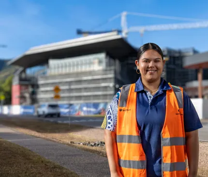 Breanne Saltner working at the JCU Engineering & Innovation Place in Townsville